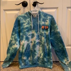 Blue tie-dye hoodie
